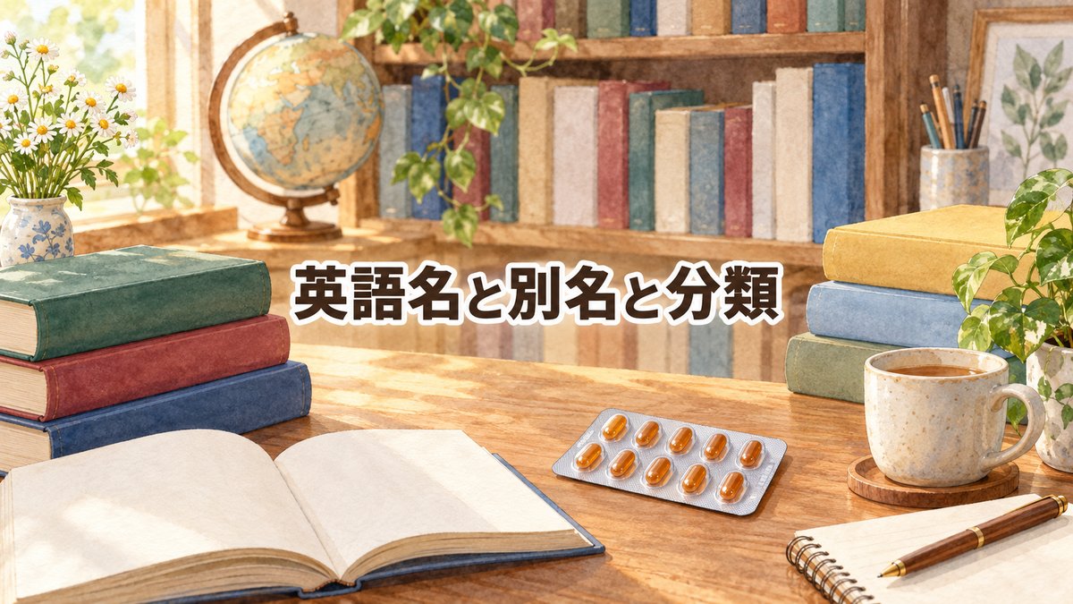 英語名と別名と分類
