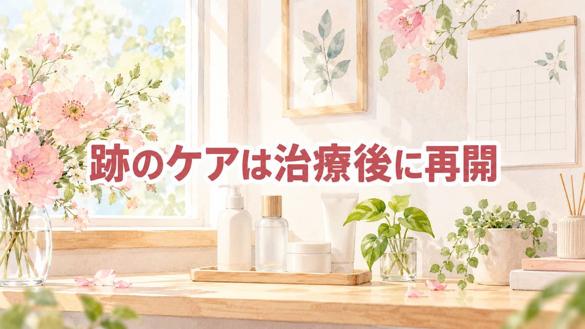 跡のケアは治療後に再開