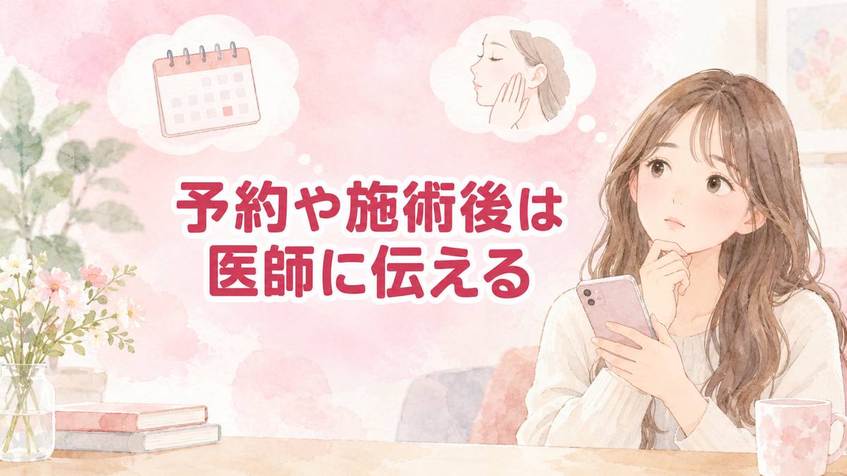 予約や施術後は医師に伝える